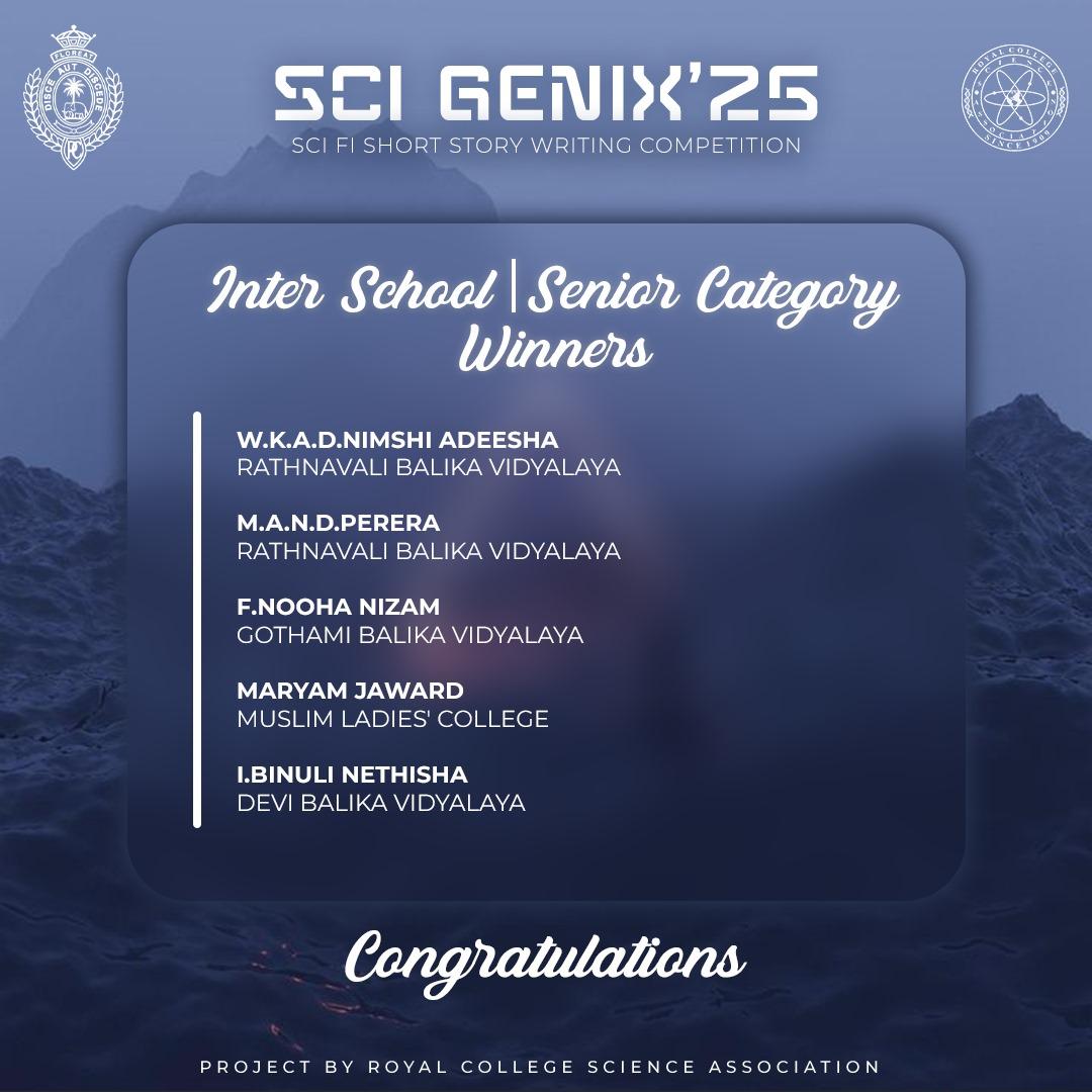 SCI GENIX'25 - Inter School Senior Category Winners