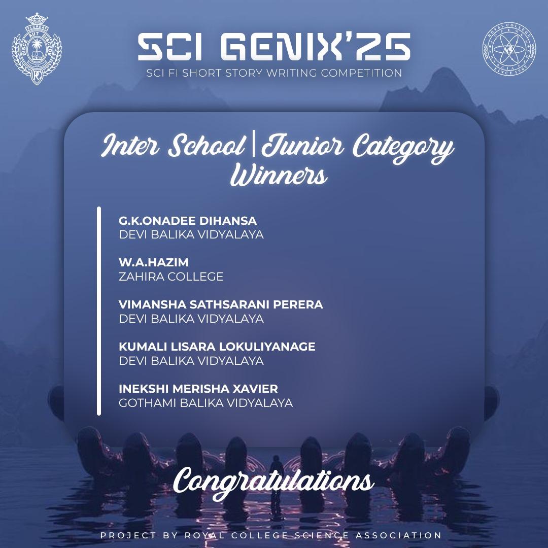 SCI GENIX'25 - Inter School Junior Category Winners